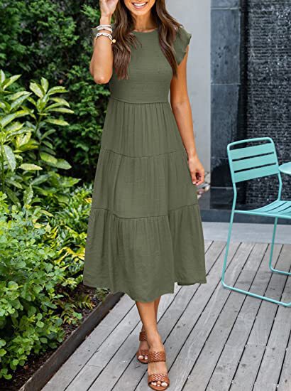 Bohemian Midi Short Sleeve Dress photo 7