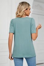 Square Neck Puff Sleeve T-shirt (2)