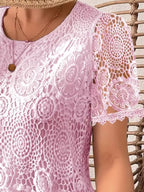 Lace Short Sleeve Blouse (17)