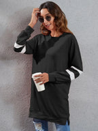 Full Size Striped Round Neck Long Sleeve T-shirt (11)