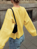 Ribbed Round Neck Dropped Shoulder Sweater (8)