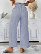 Full Size Striped Wide Leg Paper Bag Pants Plus (5)