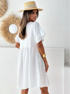 Round Neck Short Sleeve Mini Dress (5)