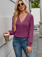 V-neck Long Sleeve T-shirt (5)