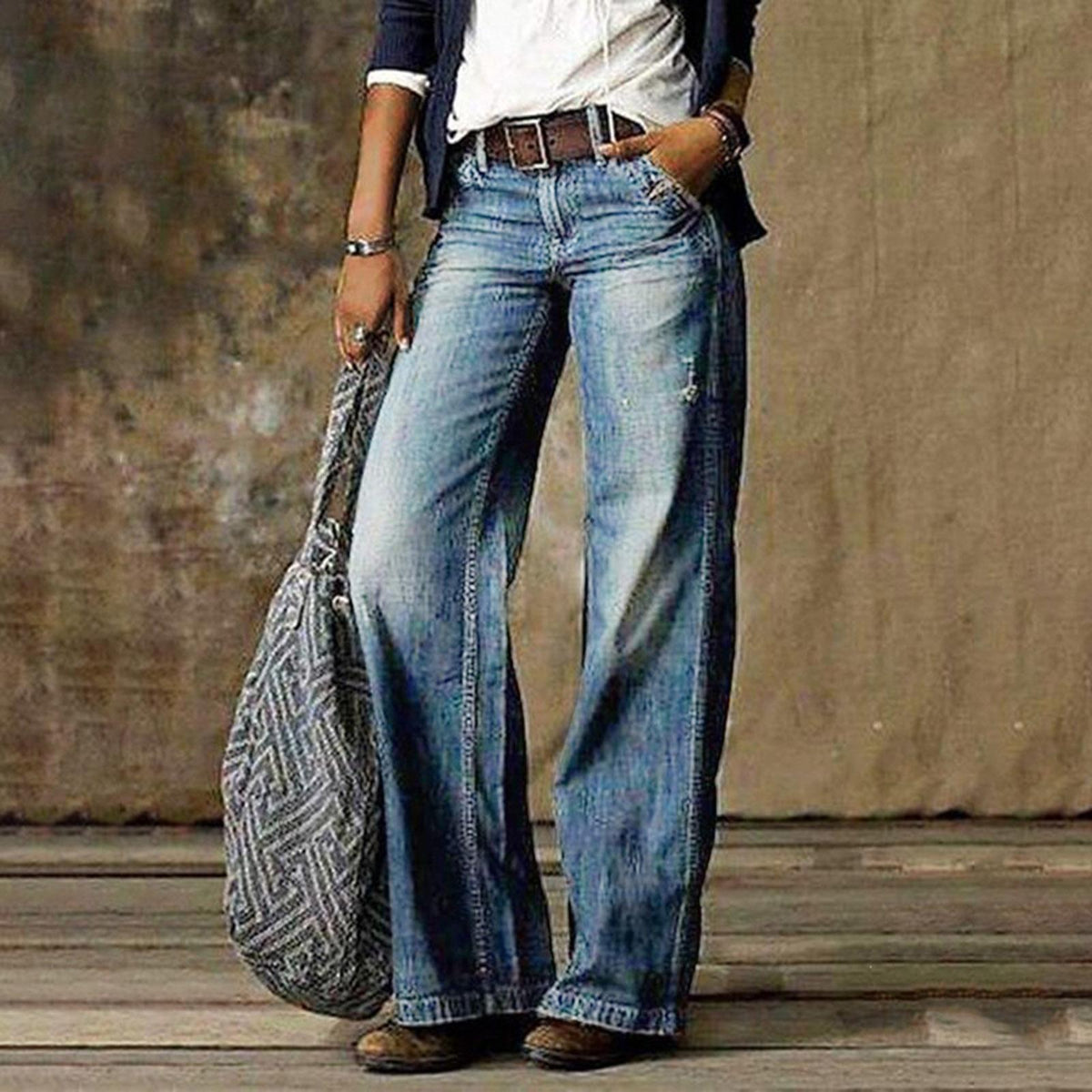 Pocket Casual Straight-leg Jeans photo 7