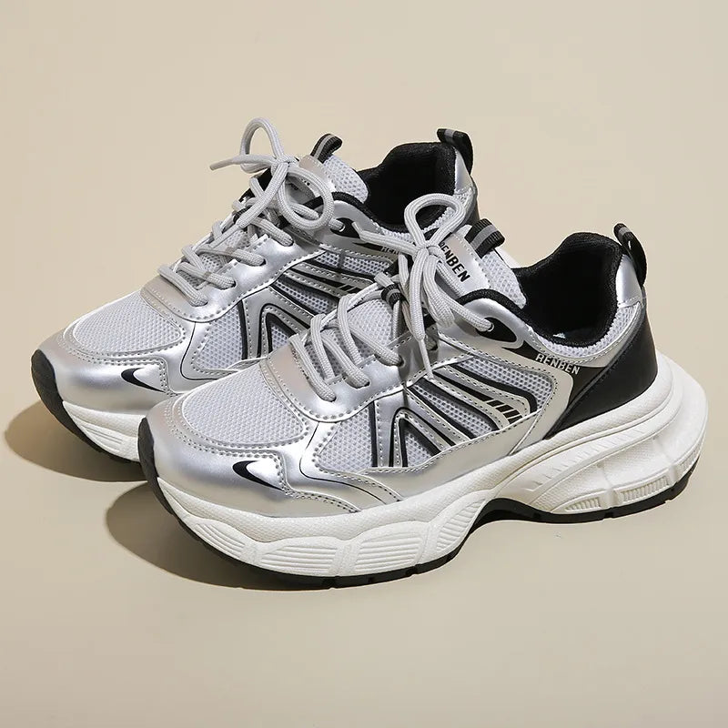 Lace-up Platform Athletic Shoes (5)