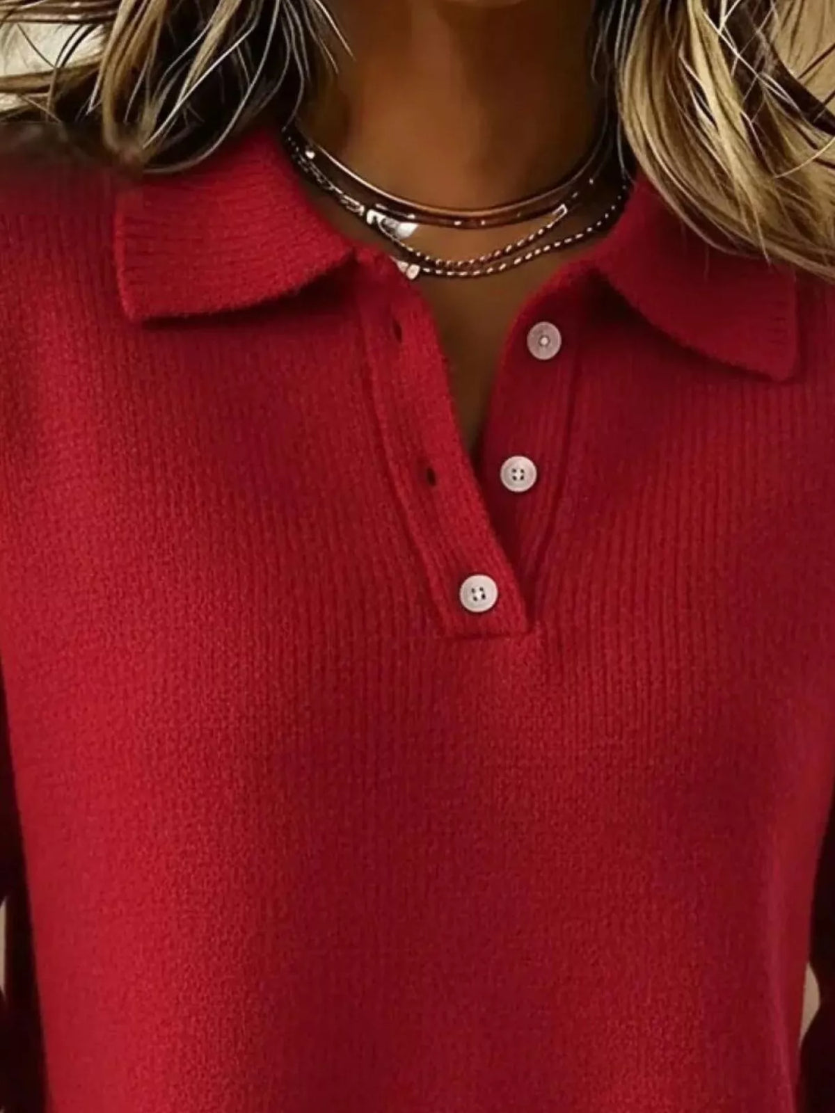 Full Size Button Detail Drop Shoulder Sweater Plus (8)