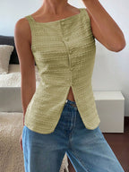 Textured Button-front Tank (3)