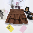 Brown Suede Cake Skirt photo 3