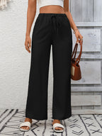 Drawstring High Waist Wide Leg Pants (18)