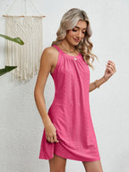 Eyelet Grecian Neck Mini Dress (17)