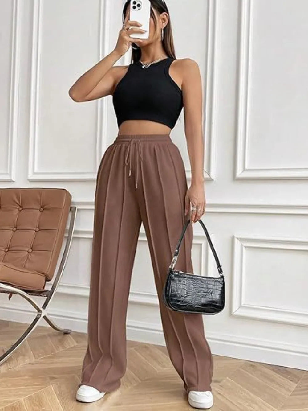 Drawstring Wide Leg Pants Pockets (20)