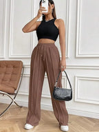 Drawstring Wide Leg Pants Pockets (20)