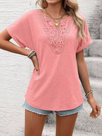 Lace Trim Short Sleeve T-shirt (31)