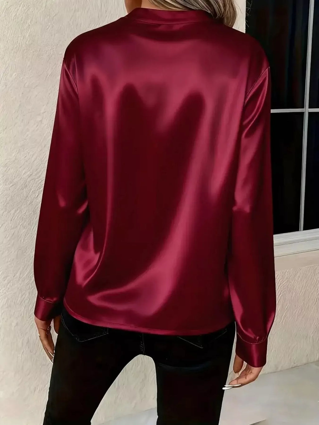 Notched Long Sleeve Blouse (12)