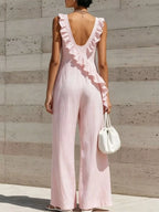 Ruffled V-neck Sleeveless Jumpsuit (4)
