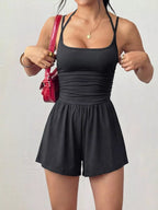 Ruched Spaghetti Strap Romper (3)