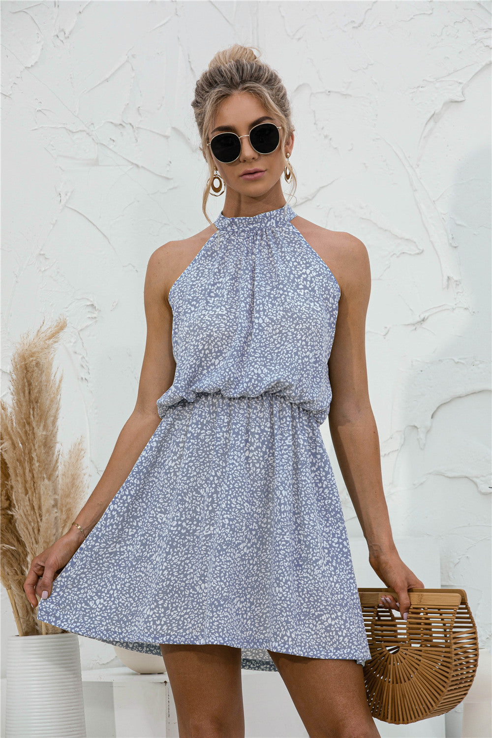 Floral Tied Sleeveless Mini Dress (3)