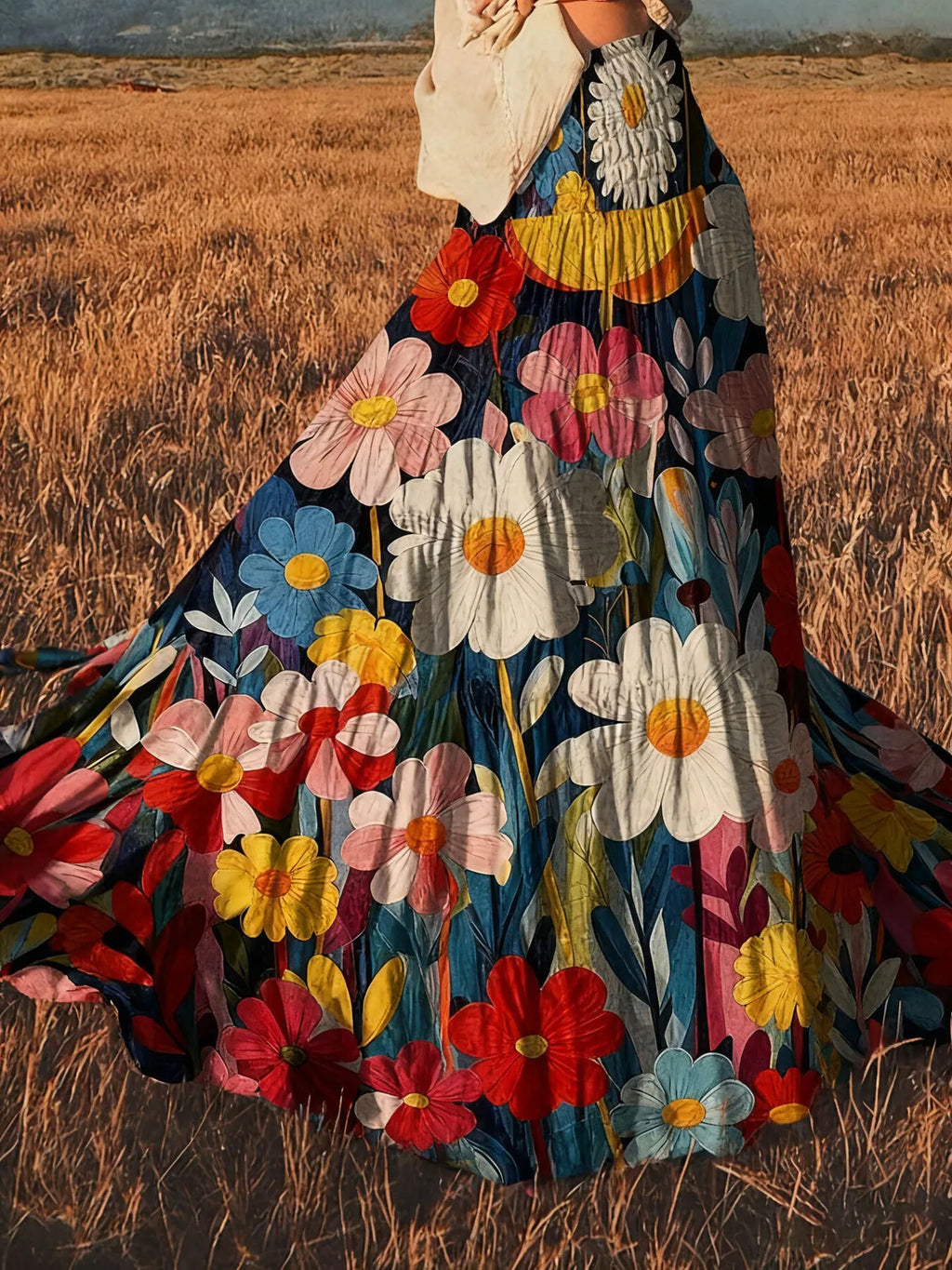 Floral Print High-waisted Maxi Skirt (3)