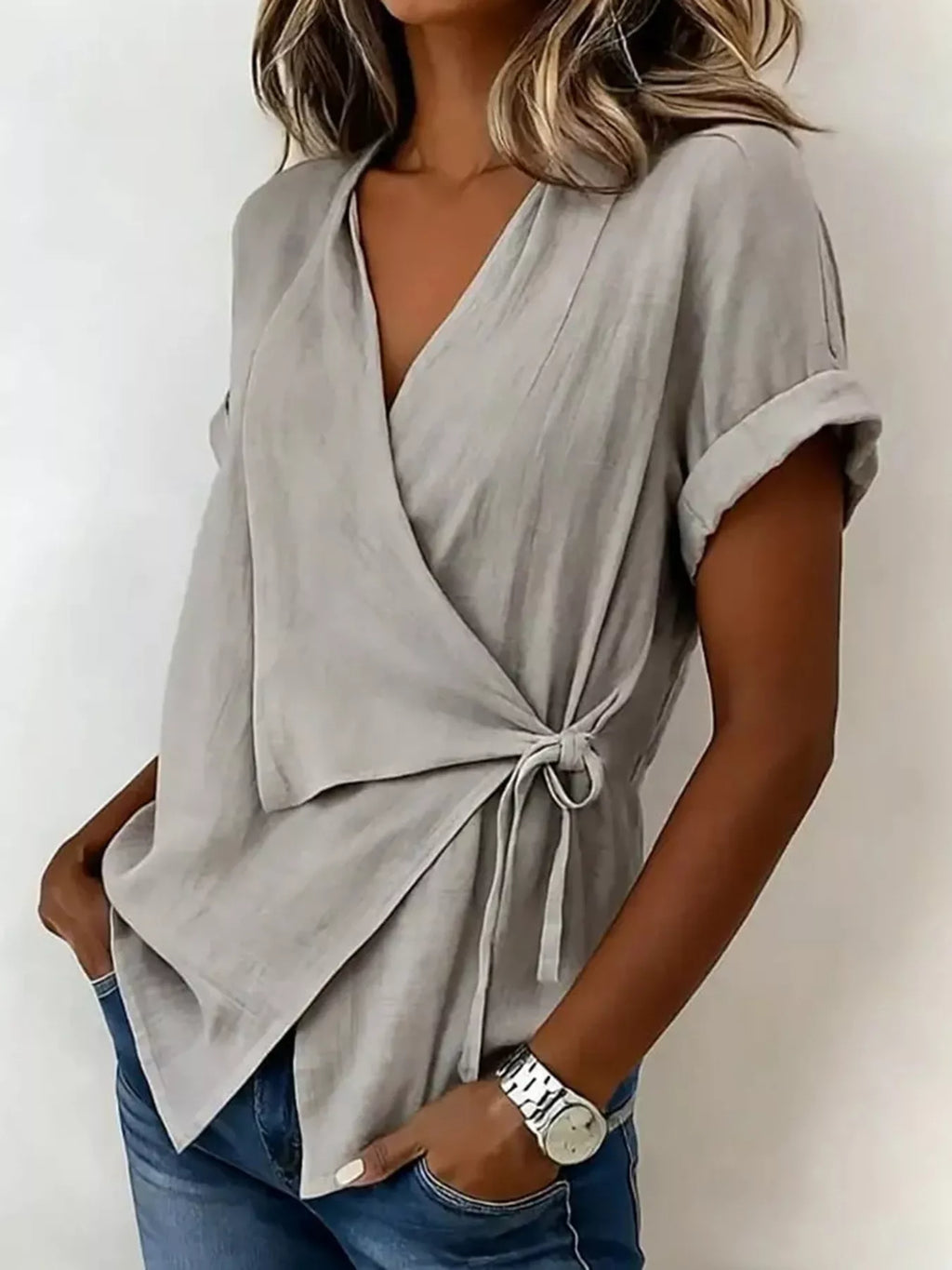 Tie-side Detail Wrap Top (2)