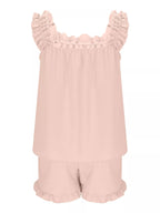 Ruffle Trim Sleeveless Top Shorts Set (9)