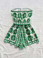 Printed Tube Tie Waist Romper (2)