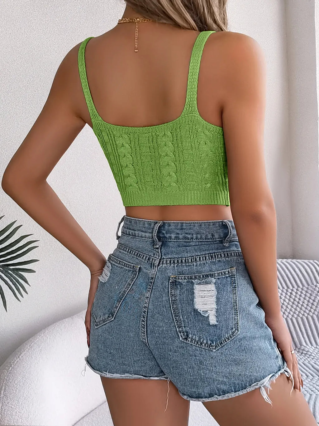 Cable-knit Short Cami (14)