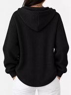 Full Size Waffle Knit Button Detail Hoodie Plus (22)