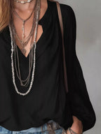 Notched Balloon Sleeve Blouse (7)