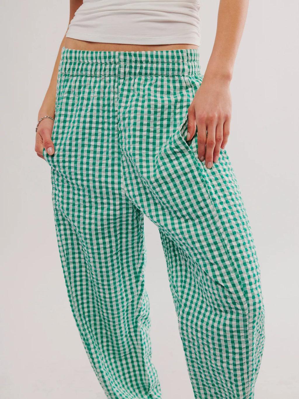 Gingham Relaxed Fit Pants (3)