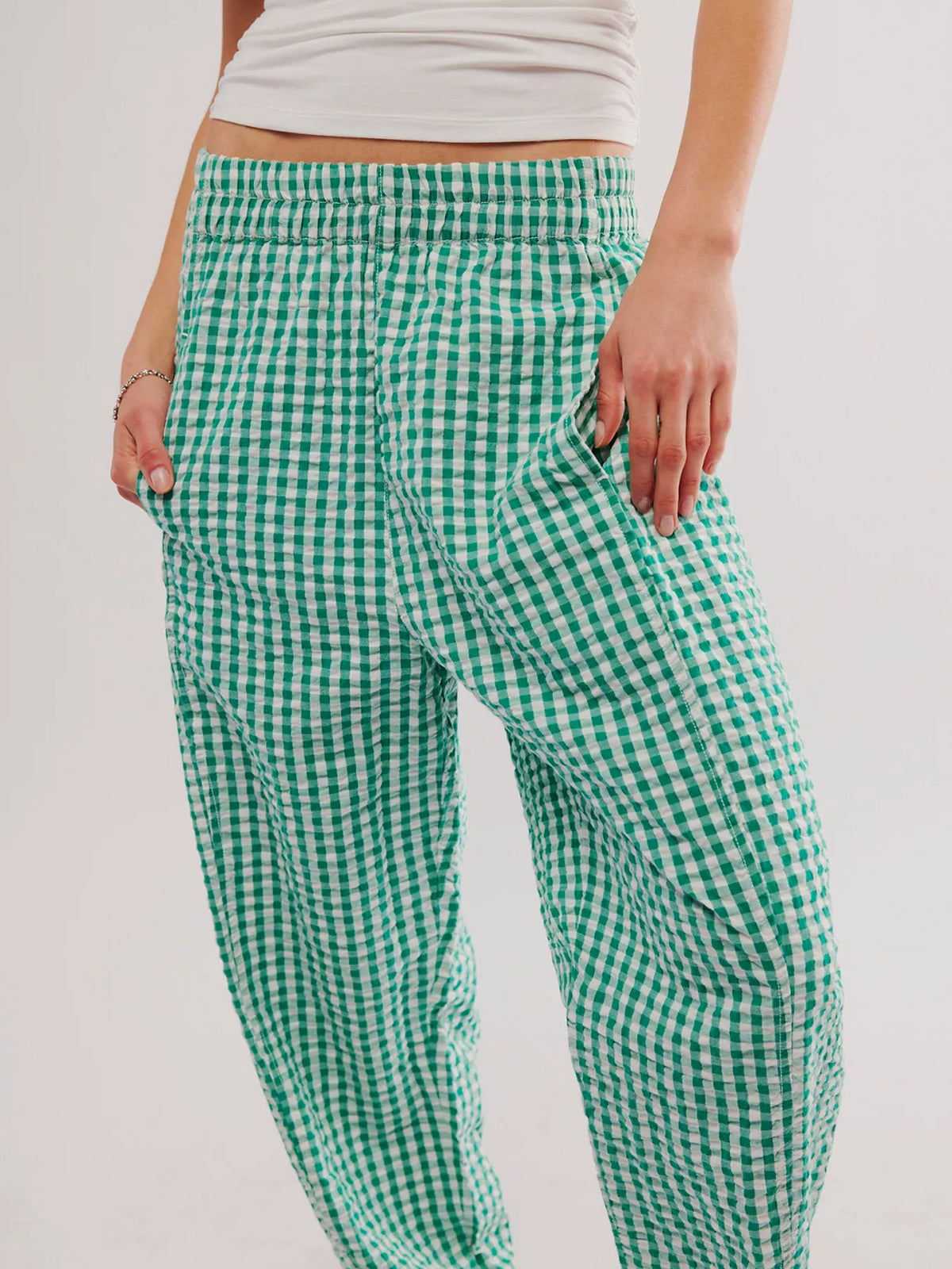 Gingham Relaxed Fit Pants (3)