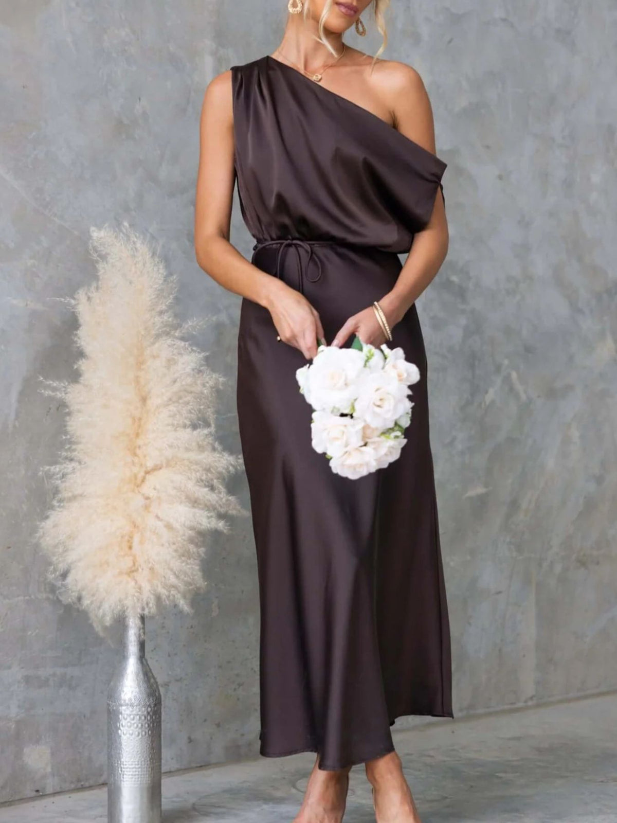 One-shoulder Tied Midi Dress (12)