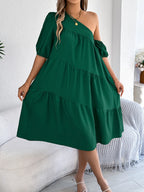 Single Shoulder Tiered Dress (3)