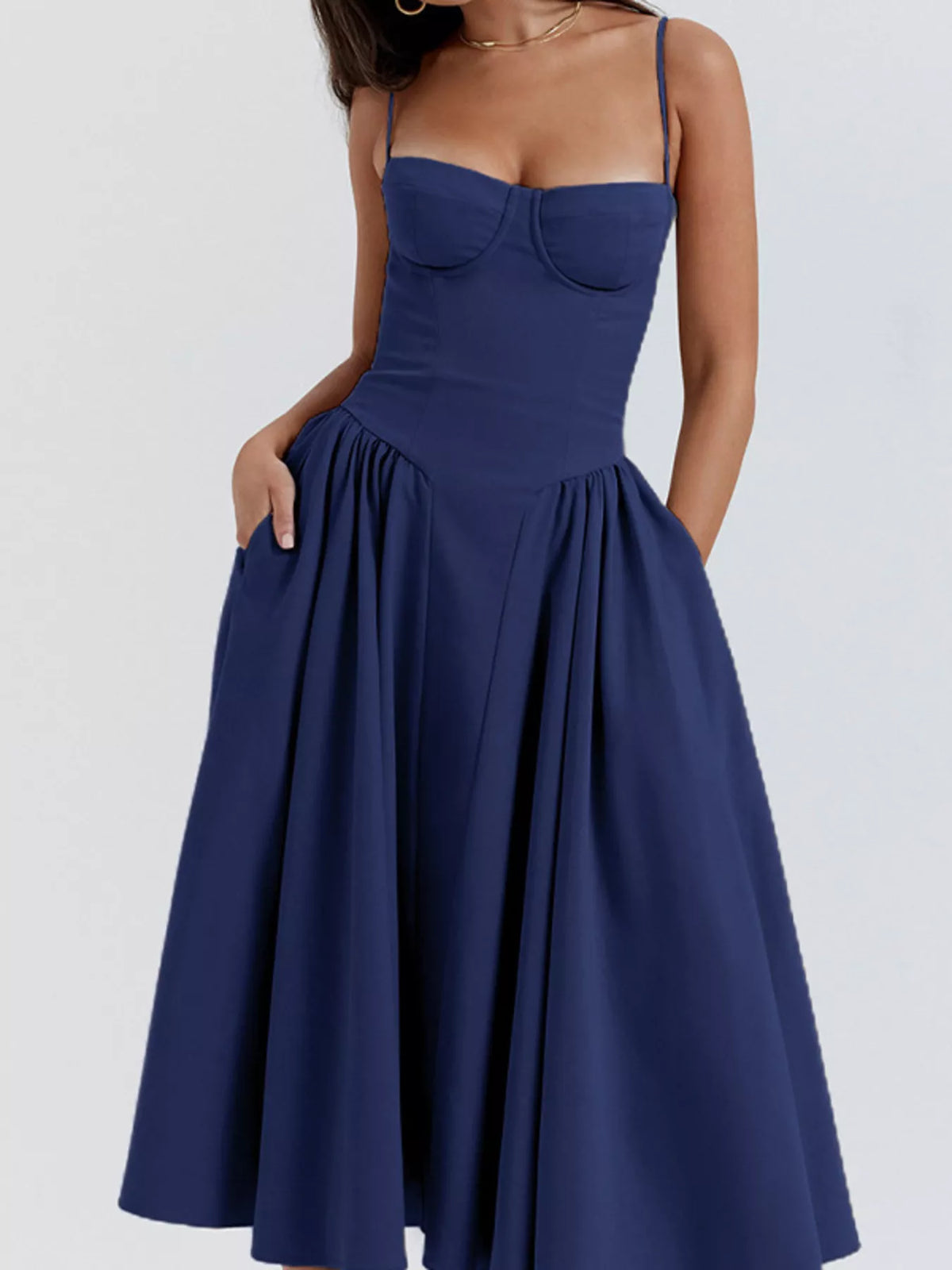 Sweetheart Neck Spaghetti Strap Midi Dress (12)