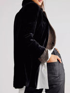 Lapel Collar Button Up Blazer (6)