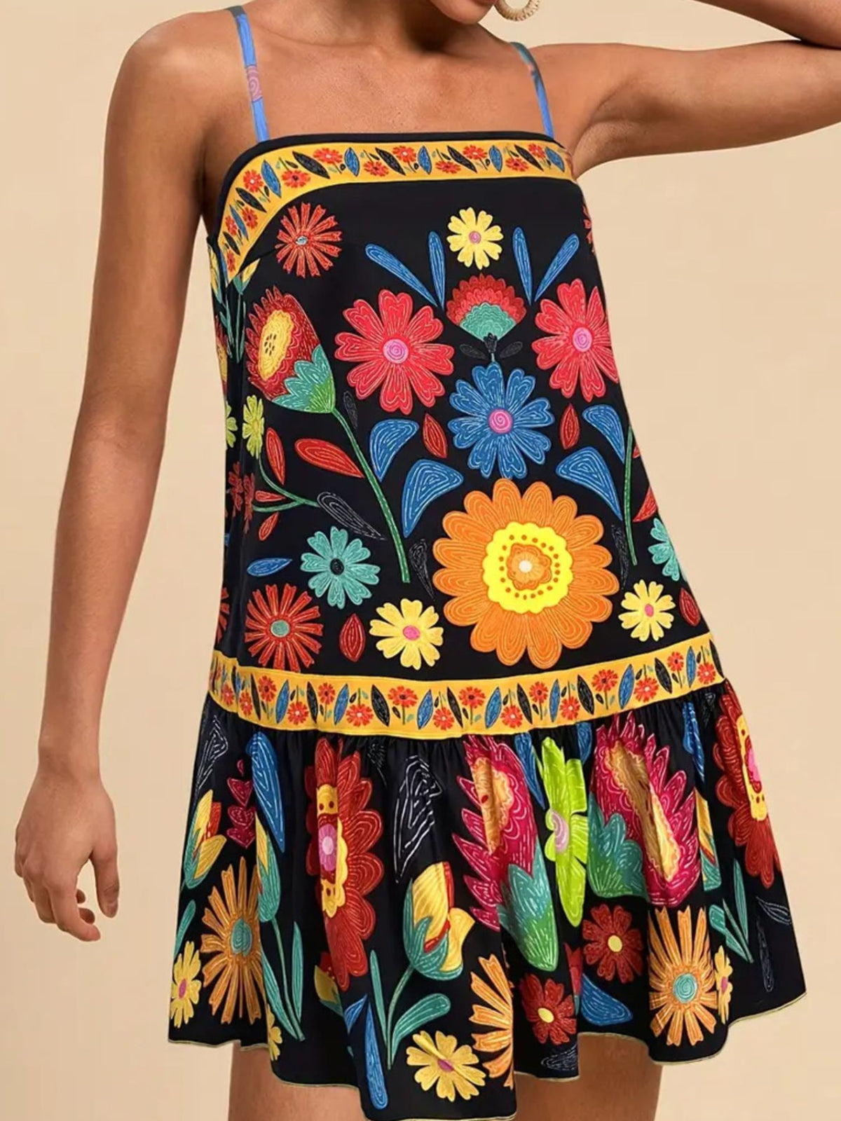 Floral Print Sleeveless Mini Dress (9)