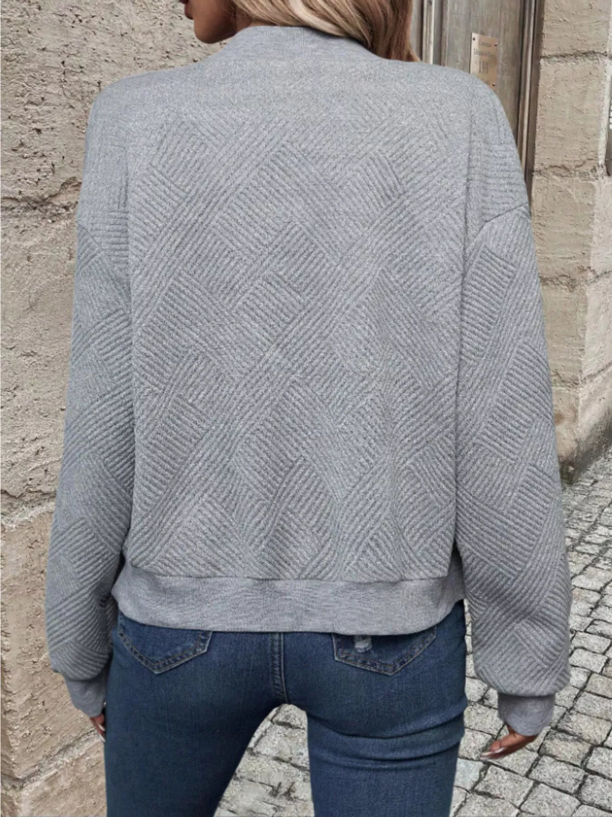 Textured Knit Zip-up Bomber Jacket (22)