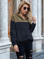 Pocketed Block Quarter Zip Hoodie (6)
