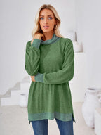 Contrast Mock Neck Long Sleeve T-shirt (20)