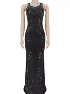 Sleeveless Rhinestone Embellished Bodycon Maxi Dress (3)