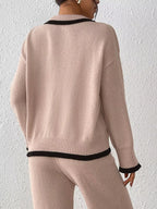 Contrast Trim Polo Collar Sweater (5)