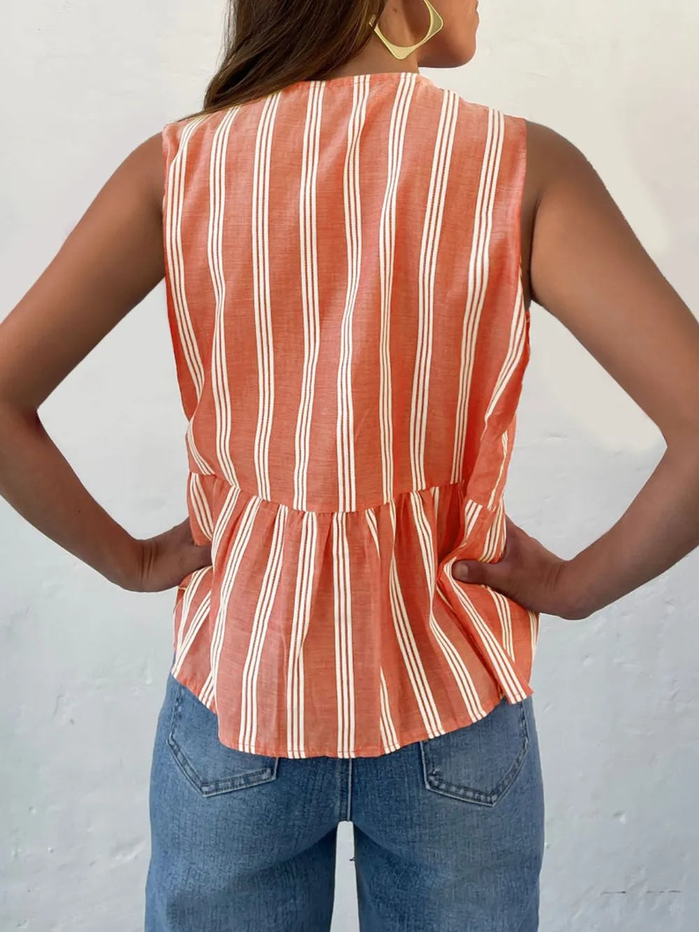 Tied Striped Round Neck Tank (11)