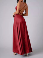 Lace Up Back Split Maxi Dress (2)