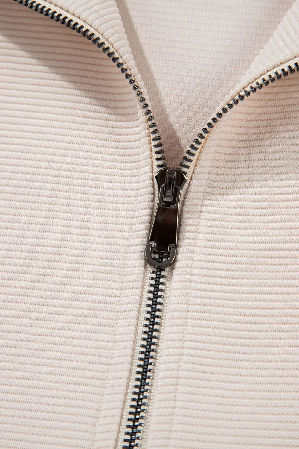 Textured Ruffled Sleeve Zipped Top Wide Leg Pants Set (9)