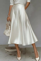Satin A-line Midi Skirt (2)
