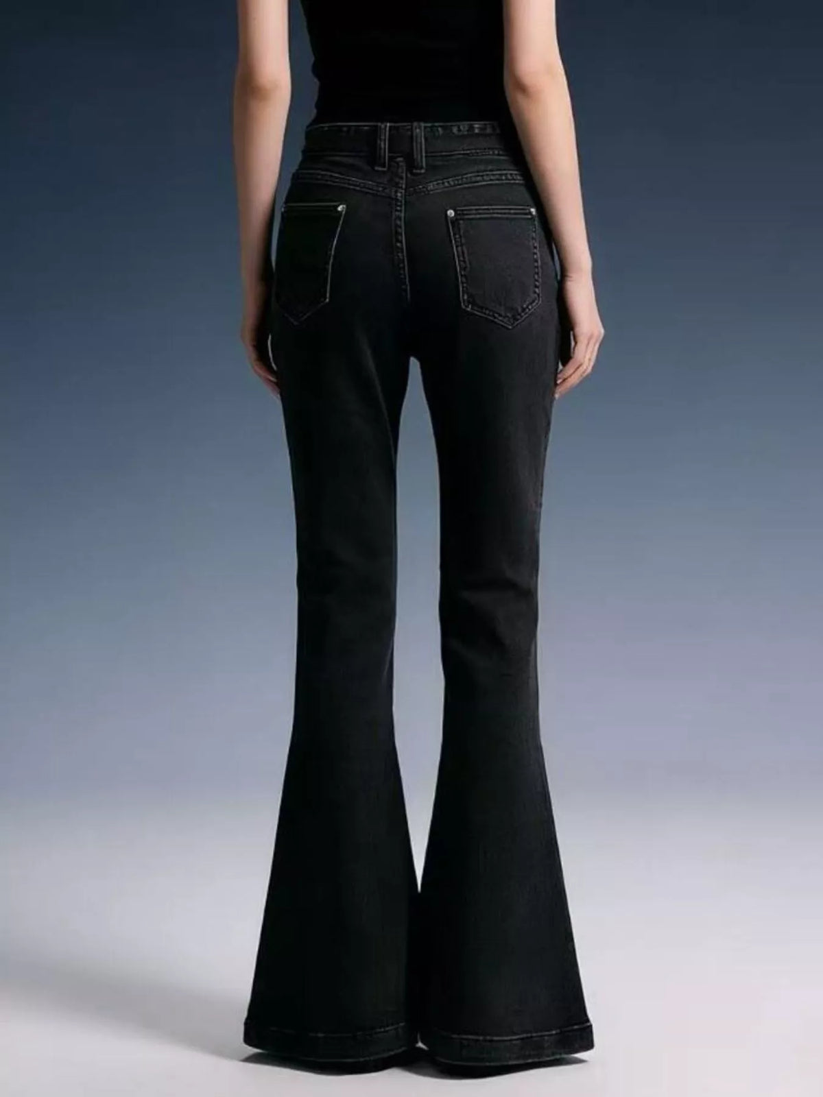 Bow-tie High-waisted Flare Jeans (10)