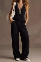 V-neck Tank Wide Leg Pants Set (8)