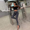 Jeans High Waist Hip Buttocks Pencil Pants variant CJNSXZNZ01143-Grey-S|CJNSXZNZ01143-Grey-M|CJNSXZNZ01143-Grey-XL|CJNSXZNZ01143-Grey-L