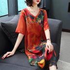 Printed Silk Dress photo 1