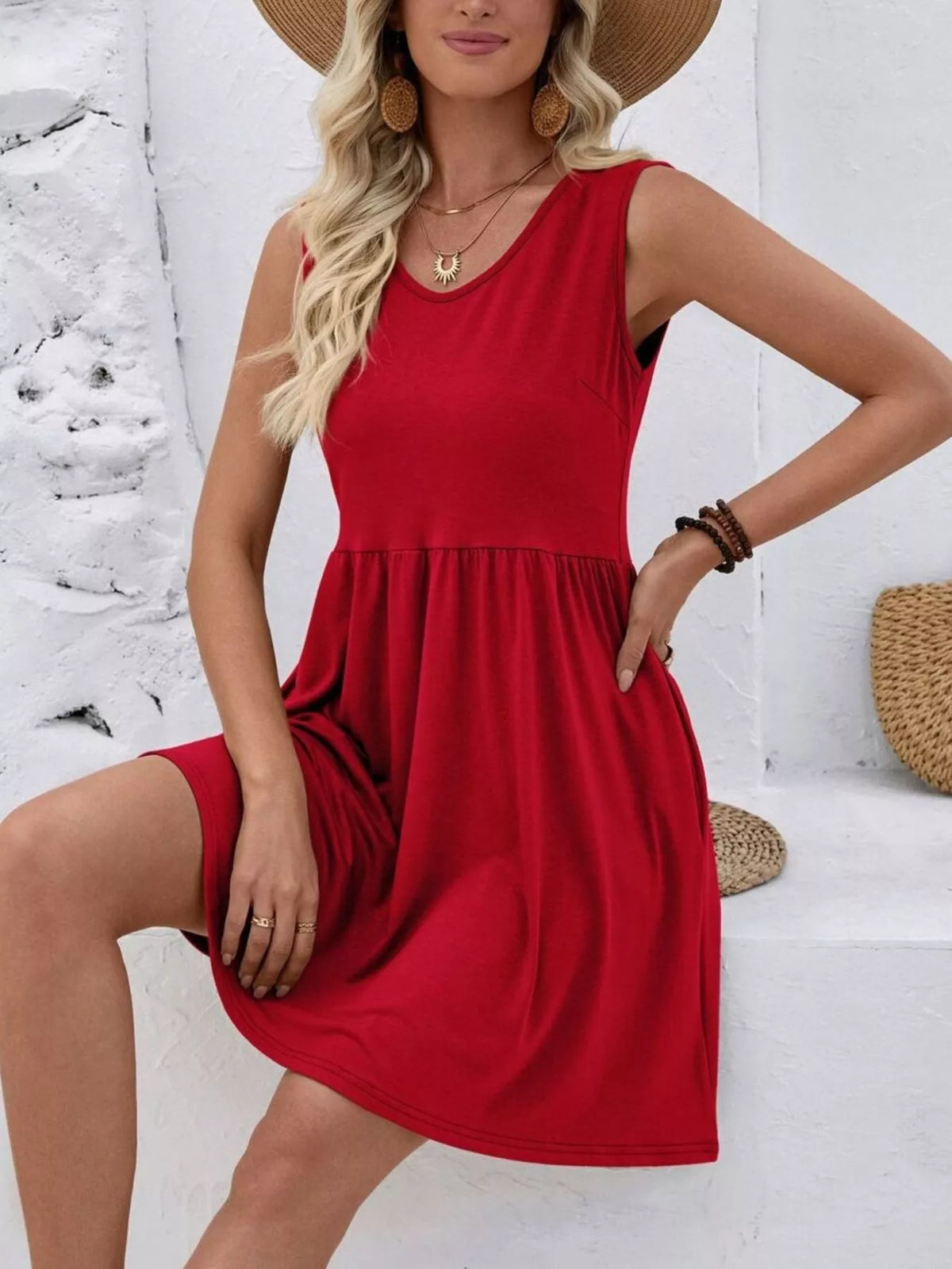 V-neck Sleeveless Mini Dress (12)